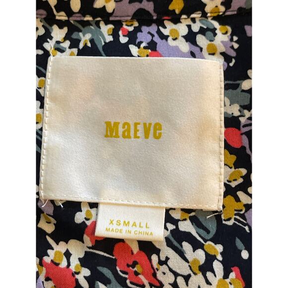 Anthropologie Maeve Matilda Floral Pin Tuck Pleats Button Up Blouse Top Shirt XS - Picture 11 of 11